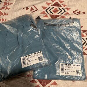 Blue Vital Fabletics Scrub Top & High-Rise On-Call Scrub Joggers Size XXL 1X NEW